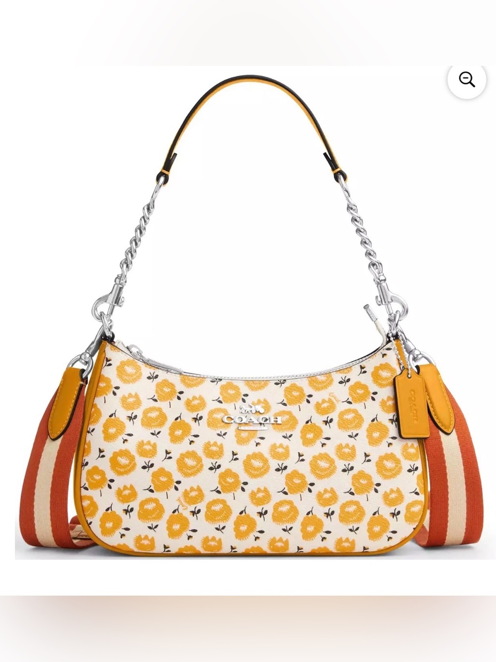 Coach Yellow Floral Chain-Handle Shoulder Bag